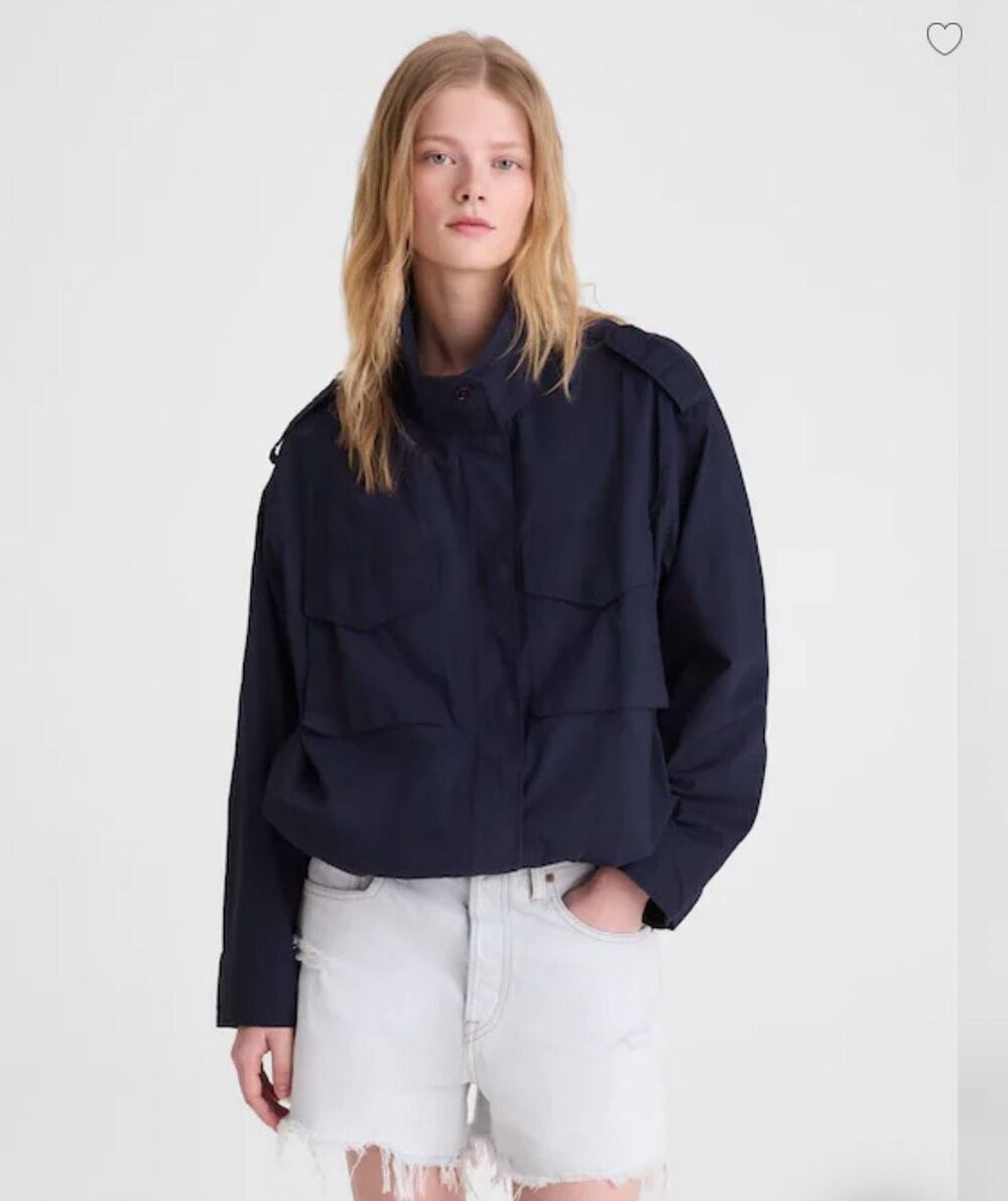 Madewell Field Jacket in Washed Poplin Navy NWT size Medium